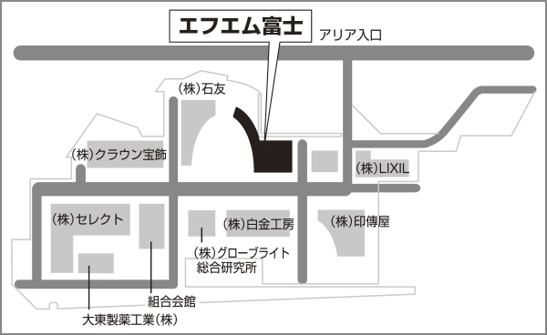 株式会社 エフエム富士 周辺詳細図