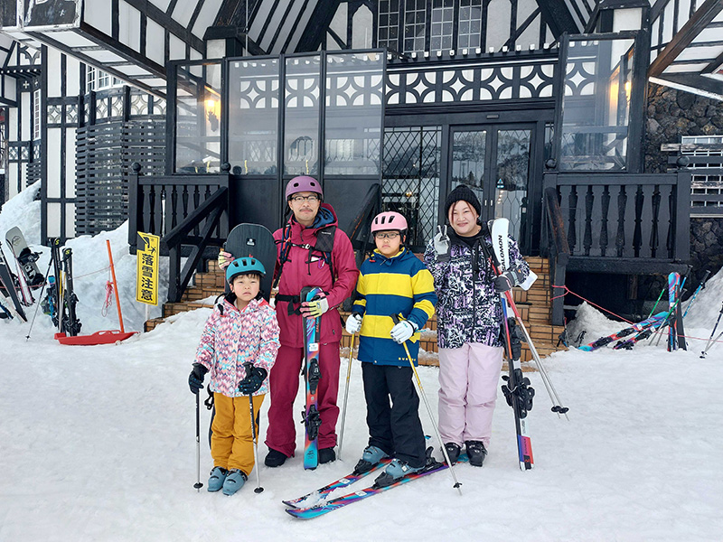 レポート中継も終わってゲレンデへ！